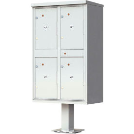 Valiant Outdoor Parcel Locker, 4 Lockers, Postal Grey