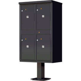 Outdoor Parcel Locker, 4 Lockers, Black