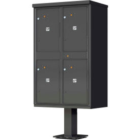 Outdoor Parcel Locker, 4 Lockers, Dark Bronze