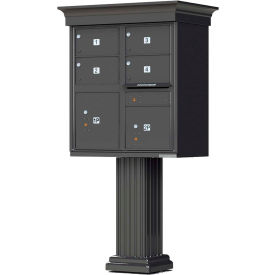 Vital Cluster Box Unit w/Vogue Classic Accessories, 4 Mailboxes & 2 Parcel Lockers, Dark Bronze