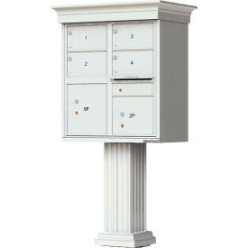 Vital Cluster Box Unit with Classic Accessories, 4 Mailboxes & 2 Parcel Lockers, Postal Grey