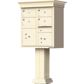 Vital Cluster Box Unit w/Vogue Classic Accessories, 4 Mailboxes & 2 Parcel Lockers, Sandstone