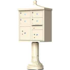 Cluster Box Unit w/Vogue Traditional Accessories, 4 Mailboxes & 2 Parcel Lockers, Sandstone