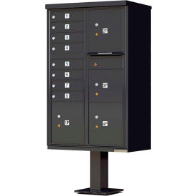 Vital Cluster Box Unit, 8 Mailboxes & 4 Parcel Lockers, Black