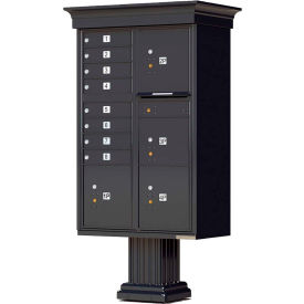Vital Cluster Box Unit w/Classic Accessories, 8 Mailboxes & 4 Parcel Lockers, Black