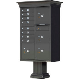 Cluster Box Unit w/Vogue Classic Accessories, 8 Mailboxes & 4 Parcel Lockers, Dark Bronze