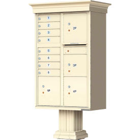 Vital Cluster Box Unit w/Vogue Classic Accessories, 8 Mailboxes & 4 Parcel Lockers, Sandstone