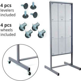 Pegboard Floor Stand with 5" C Channel Sliding, 24"W x 48"H, CLR, 1 Pc