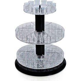 3-Tier Revolving Counter Display with Tester Tray, 13.5" Height, Clear, 1 Piece