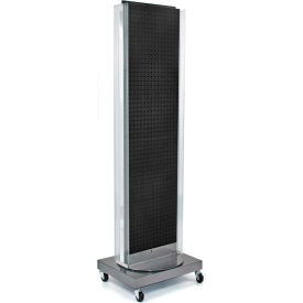 Pegboard Floor Stand with 5" C Channel Sliding, 16"W x 66"H, Black, 1 Pc