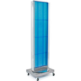 Pegboard Floor Stand with 5" C Channel Sliding, 16"W x 66"H, BL