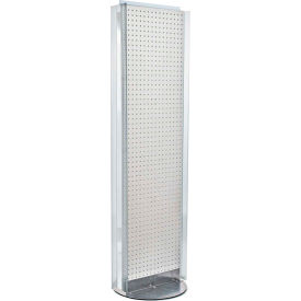 Pegboard Floor Stand with 5" C Channel Sliding, 16"W x 60"H, White, 1 Pc