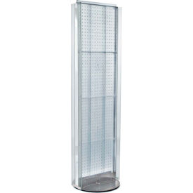 Pegboard Floor Stand with 5" C Channel Sliding, 16"W x 60"H, Clear, 1 Pc