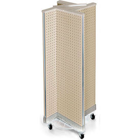 Pinwheel Pegboard Display W/Wheel Base, 13.5"W x 44"H, Almond, 1 Pc