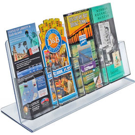 Brochure Holder, 17.5"W x 8.5"H, 4 Pockets, CLR - Pkg Qty 2
