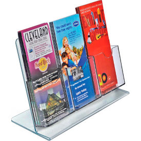 Global Approved Brochure Holder, 13.5"W x 8.5"H, 3 Pockets, CLR - Pkg Qty 2