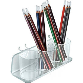 3 Cup Cosmetic Display, 8"W x 2.625"H x 2.75"D, CLR - Pkg Qty 2