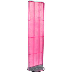 Pegboard Floor Stand, 16"W x 60"H, Pink, 1 Pc