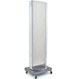Pegboard Floor Stand with 5" C Channel Sliding, 16"W x 66"H, White, 1 Pc