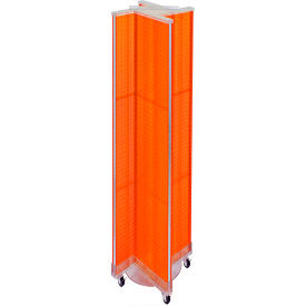 Pinwheel Pegboard Display with Wheel Base, 13.5" Width x 60" Height, Orange, 1 Piece