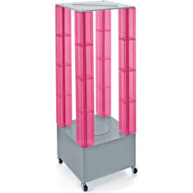 Multi-Tower Pegboard Floor Display, 20"W x 64"H x 20"D, Pink, 1 Piece