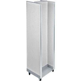 H-Shaped Pegboard Display with Wheel Base, 16"W x 60"H, White Color, 1 Piece