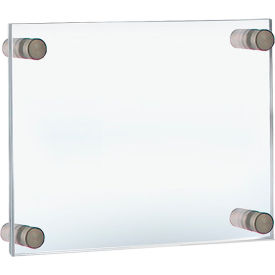 105511, Vert/Horiz Standoff Sign Holder, 8.5"W x 5.5"H, Clear, 1-Pack