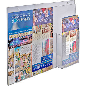 Wall Mount Acrylic Sign Holder with Trifold Brochure Pocket 14"W x 11"H - Package Quantity 2