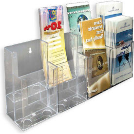 Brochure Holder with 8 Pockets, 16.5"W x 7"H, Clear - Pack of 2