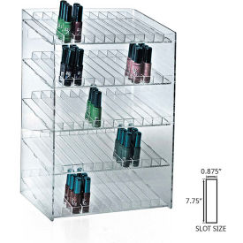 Cosmetic Display, 60 Compartment, 12"W x 18.5"H x 8.5"D, Color: Clear, 1 Pc