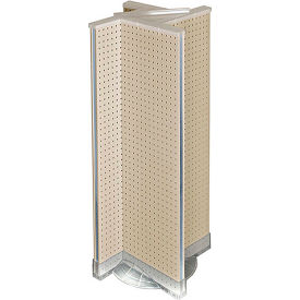 Pinwheel Pegboard Display with Round Base, 13.5"W x 44"H, Almond