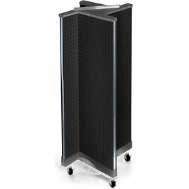Pinwheel Pegboard Display with Wheel Base, 13.5"W x 44"H, Black, 1 Piece
