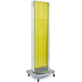 Pegboard Floor Stand W/5" C Channel Sliding, 16"W x 66"H, Yellow, 1 Pc