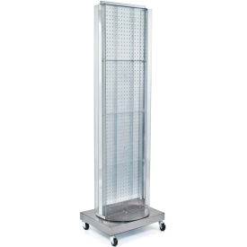 Pegboard Floor Stand with 5" C Channel Sliding, 16"W x 66"H, CLR, 1 Pc