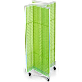 Pinwheel Pegboard Display with Wheel Base, 13.5"W x 44"H, Green, 1 Piece