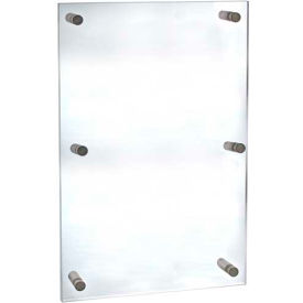 Global Approved Vert/Horiz Standoff Sign HLR, 30"W x 40"H, CLR, 1-Pack