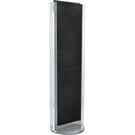 Pegboard Floor Stand with 5" C Channel Sliding, 16"W x 60"H, Black, 1 Piece