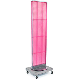 Pegboard Floor Stand, 16"W x 66"H, Pink, 1 Pc