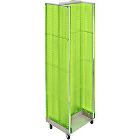 H-Shaped Pegboard Display with Wheel Base, 16"W x 60"H, Green, 1 Piece
