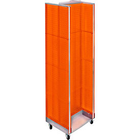 H-Shaped Pegboard Display with Wheel Base, 16"W x 60"H, Orange, 1 Piece