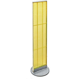 Pegboard Floor Stand, 13.5"W x 60"H, Yellow, 1 Piece
