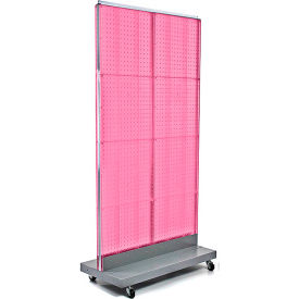 Pegboard Floor Display, 32"W x 60"H, Pink, 1 Piece