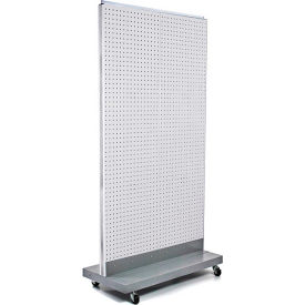 Pegboard Floor Display, 32"W x 60"H, WH, 1 Pc