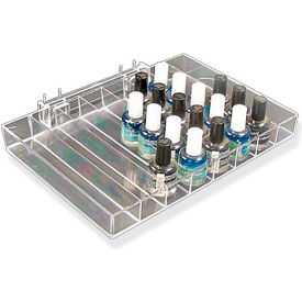 225568, 8 Compartment Nail Polish Tray, 12.25"W x 1.25"H x 8"D, Clear - Pack of 2