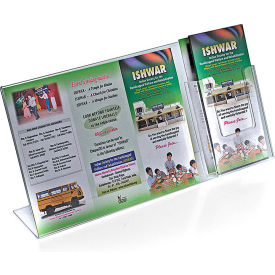 L-Shaped Acrylic Sign HLR with Trifold Brochure Pocket 16"W x 8.5"H - Pack of 2