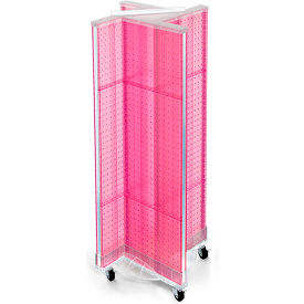 Pinwheel Pegboard Display with Wheel Base, 13.5"W x 44"H, Pink, 1 Piece