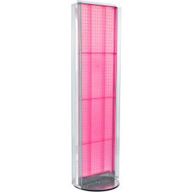 Pegboard Floor Stand with 5" C Channel Sliding, 16"W x 60"H, Pink, 1 Pc
