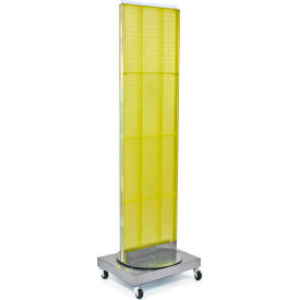 Pegboard Floor Stand, 16"W x 66"H, Yellow Color, 1 Piece