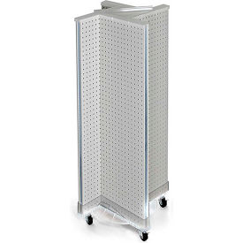 Pinwheel Pegboard Display with Wheel Base, 13.5"W x 44"H, White