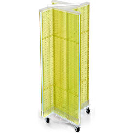 Pinwheel Pegboard Display with Wheel Base, 13.5"W x 44"H, Yellow, 1 Piece